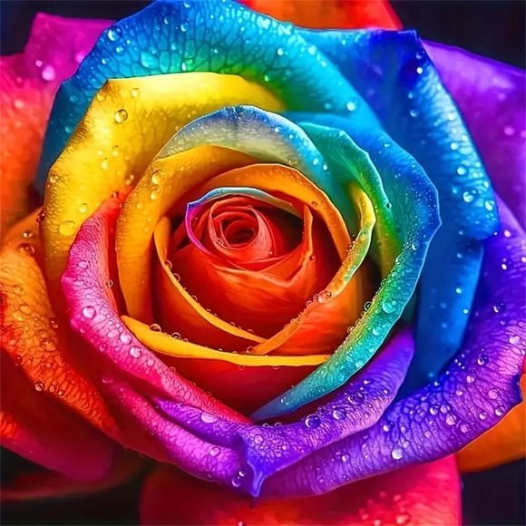 Full Diamond Painting Rose Colorful 5d DIY Diamond Mosaic Flower Art Wall Decoration For Home Diy Gift Craft Kit30 x 30 cm, unframed,7983,30x30cm