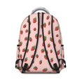 thumbnail image 3 of Strawberry Pink Pattern Backpack for School, Cute School Bag with Adjustable Shoulder Straps and Padded Back, 15.3"x11"x7.1", 3 of 5