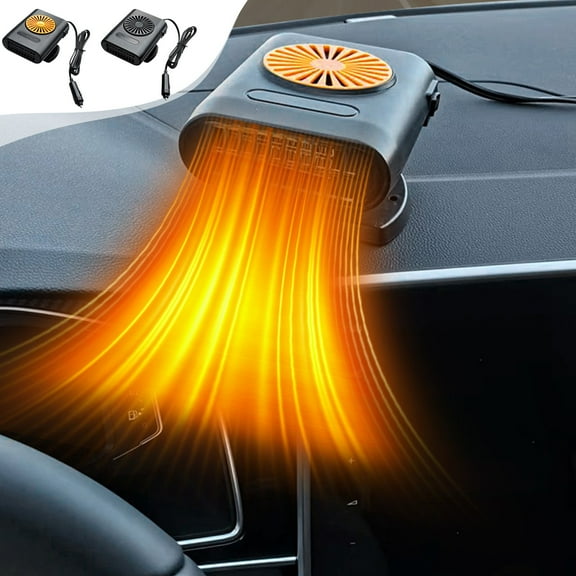 OEFNTAC Portable Car Heater 12V Portable Car Heater 5.3x4.1x3in Plug in Lighter 150W Defroster Demister Fan Dual Use 360 Degree Winter