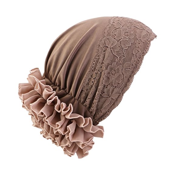 Headbands For Women Brown Headbands Lace Beanie Turban Head Covering Wrap For Sleeping Night Fashion