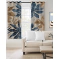 thumbnail image 2 of Navy Blue Brown Blackout Curtains 72 Inches Long for Bedroom, Tropical Botanical Palm Leaves Vintage Thermal Insulated Room Darkening Black Out Window Curtain Panels Grommet Drapes for Living Room, 2 of 8