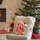 thumbnail image 5 of Osito de peluche navideño de 23 cm con gorro y disfraz de Papá Noel | Peluche suave para niños | Regalo navideño y decoración para el hogar, 5 of 5