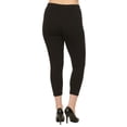 thumbnail image 5 of COUVER Women Seamless Stretch Capri Leggings, Black, Plus Size, 5 of 8
