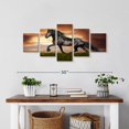 thumbnail image 2 of Elephant Stock Baroque Horse Wall Art - Horizontal Multi Panel Canvas - Living Room Wall Decor - Animal Multi Panel - Black And Green Decor - 29" x 12", 2 of 4