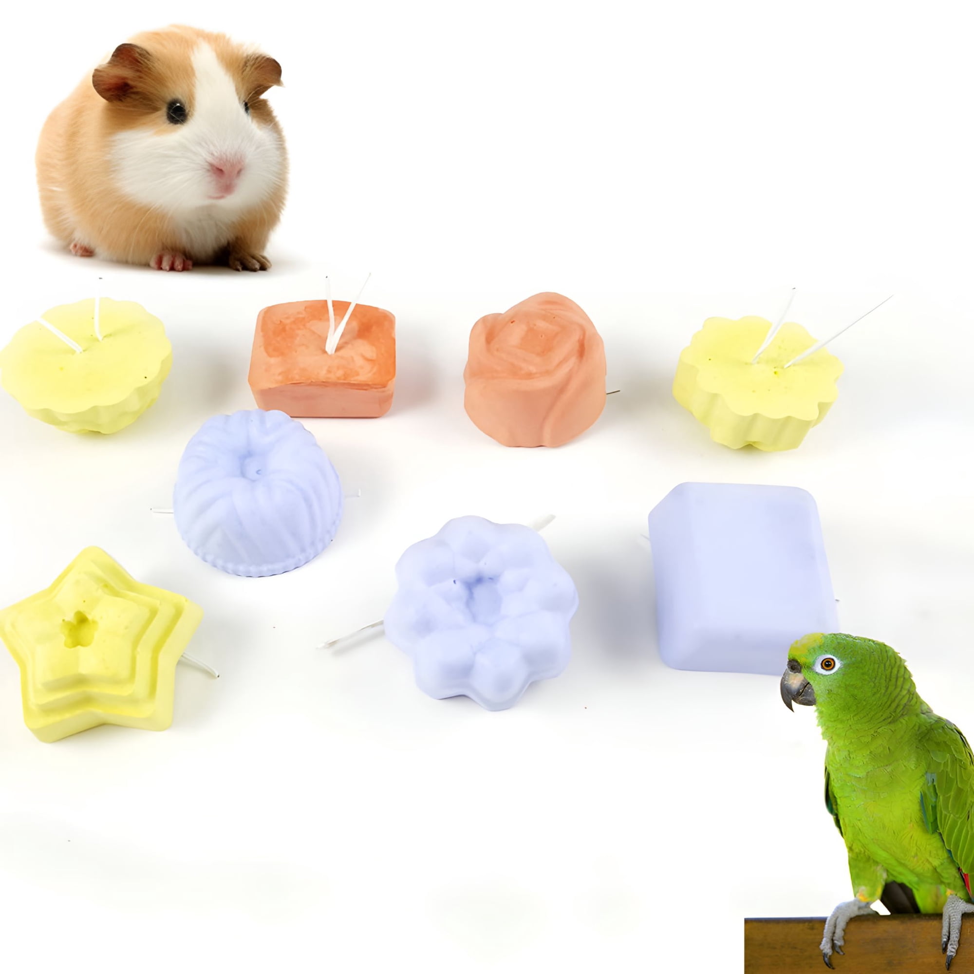 TELOLY Calcium Teeth Grinding Stone for Small Animals, Chewing Toy for Chinchilla, Hamster, Rabbit, Guinea Pig, Durable Oral Care Accessory