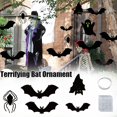 thumbnail image 3 of Murciélagos colgantes brillantes para decoración de Halloween, murciélagos colgantes de Halloween, murciélagos voladores grandes, decoración para exteriores con ojos que brillan en la oscuridad, murc, 3 of 6