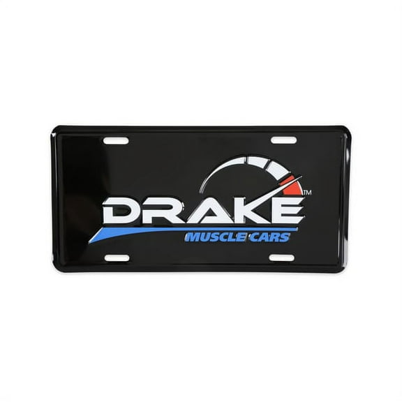 Drake Muscle Cars 36-582 License Plate - Black