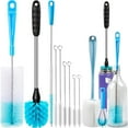 thumbnail image 5 of 5-in-1 Long Handle Bottle Brush Set - Flexible Straw Cleaner Brush & Baby Safe Bottle Brush (Blue), 5 of 5