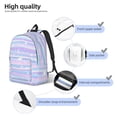 thumbnail image 3 of Kdxio Striped Gradient Print Canvas Backpack for School Work Travel Lightweight Unisex Daypack with Laptop Compartment and Adjustable Straps-Small, 3 of 5