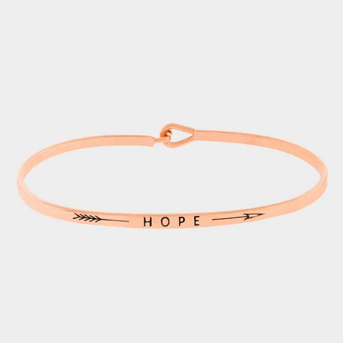 &quot;hope&quot; Thin Metal Hook Bracelet