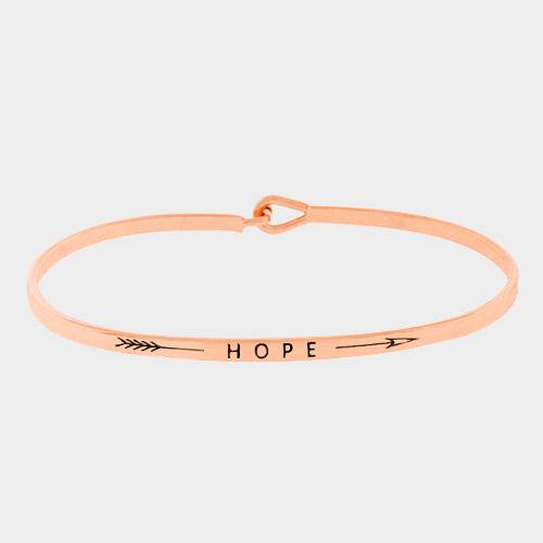 &quot;hope&quot; Thin Metal Hook Bracelet