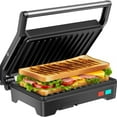 thumbnail image 2 of 1000W Sandwich Maker with Non-Stick Coated Plates, Opens 180 Degrees for Size of Food, 3-in-1 Sandwich Press Electric Grill, Stainless Steel Surface and Removable Drip Tray, 2 of 5