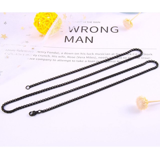 Caja de cadena de cuerda, collar de acero inoxidable, cadena de eslabones, colgante, joyería artesanal, nunca se borra, 2MM, 2,5 MM, 3MM, 4MM, USENSET