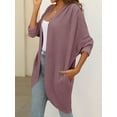 thumbnail image 2 of YOGAFOX Women's Fall Waffle Sweater Cardigan Batwing Long Sleeve Loose Open Front Knit Coat S-XXL, 2 of 5