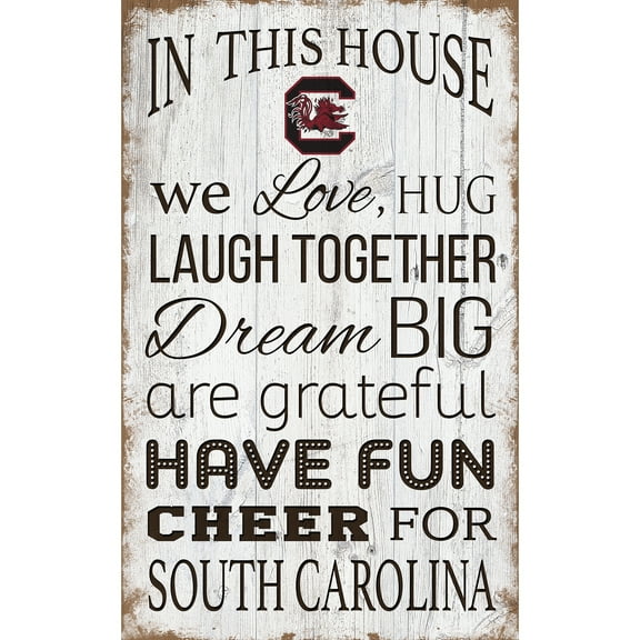 South Carolina Gamecocks 11'' x 19'' Team In This House Sign
