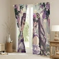 thumbnail image 3 of Manfei Anime Girl Black Out Curtains,Purple Flower Curtains Pack of 2 (42x63 Each),Cartoon Manga Bedroom Curtains,Teens Bedroom Decor, 3 of 6