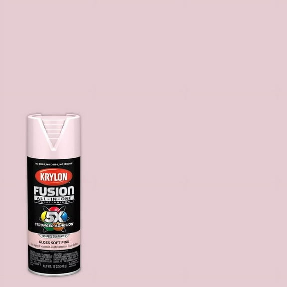 6 Pc, Krylon Fusion All-In-One Gloss Pink Blush Paint Primer Spray Paint 12 Oz