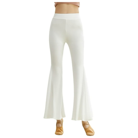 2024 Plus Size Flare Leg Pants for Women High Waist Slim-Fit Bell Bottom Pants Solid Color Winter Casual Yoga Trousers