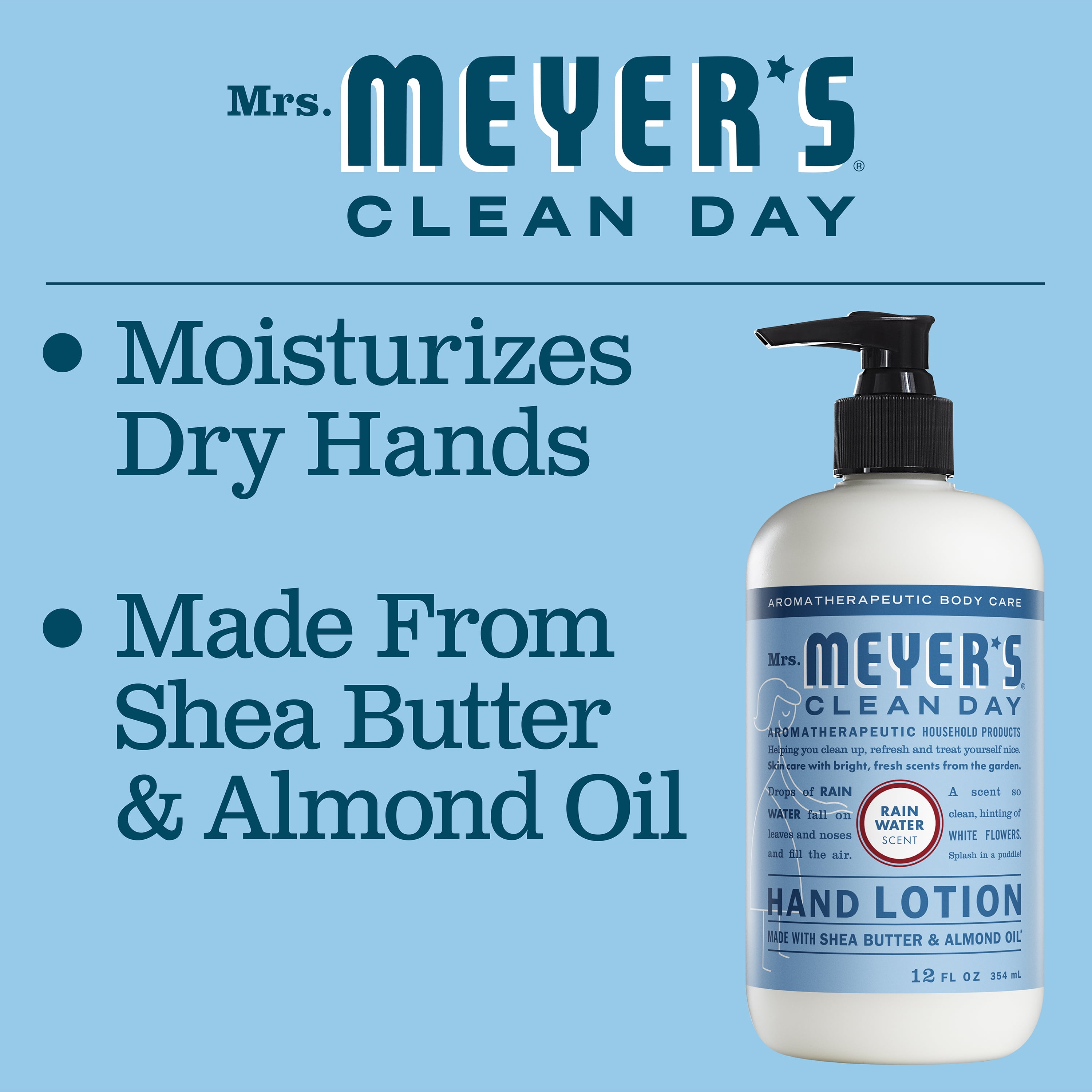 Mrs. Meyers Clean Day Hand Lotion, Rain Water, 12 fl oz (354 ml