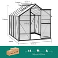 thumbnail image 2 of TROPOW 6x8 FT Outdoor Greenhouse, Polycarbonate Green Houses for Outside, Heavy Duty Large Walk in Green House for Plants with Aluminum Frame, Roof Vent, Rain Gutters for Garden Backyard, 2 of 7