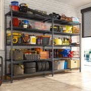 68.9 Wide Storage Shelves Heavy Duty Wire Shelving Unit 72.4 Tall Metal Shelves for Storage Rack 5 Tier Adjustable Garage Shelving 1500Lbs Steel Shelves for Pantry Kitchen Basement,Black