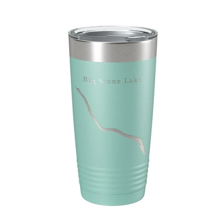 

Big Stone Lake Map Tumbler Travel Mug Insulated Laser Engraved Coffee Cup South Dakota Minnesota 20 oz Teal