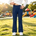 thumbnail image 5 of ZBSOKO Girls Flare Leg Pants High Waisted Stretch Yoga Pant Elastic Waist Solid Color Athletic Trousers Casual Outdoor Daily Wear, 5 of 7