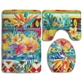 thumbnail image 1 of ABPHQTO Flores y hojas tropicales Juego de alfombras de baño de 3 piezas Alfombra de baño Alfombra de contorno y tapa de inodoro ABPHQTO Cont-CHAPPLE-38791, 1 of 2