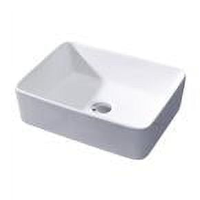 Luxier Rectangular Bathroom Ceramic Vessel Sink Art Basin in White
