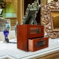 thumbnail image 4 of Raindrops Multi-Function Wooden Desktop Storage Cabinet for Cosmetics and Jewelry Brown Finish, 4 of 6