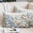 thumbnail image 2 of Blue Floral Spring Pillow Covers 12"x20", Summer Botanical Flower Vintage Soft Brushed Microfiber Breathable Throw Pillow Covers, Decorative Pillowcase with Zipper for Couch Sofa Bedroom Living Room, 2 of 9