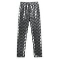 thumbnail image 3 of YONGHS Kids Girls Shiny Metallic Scale Mermaid Leggings Pants Tights Halloween Dance Party Trousers Silver 9-10, 3 of 7