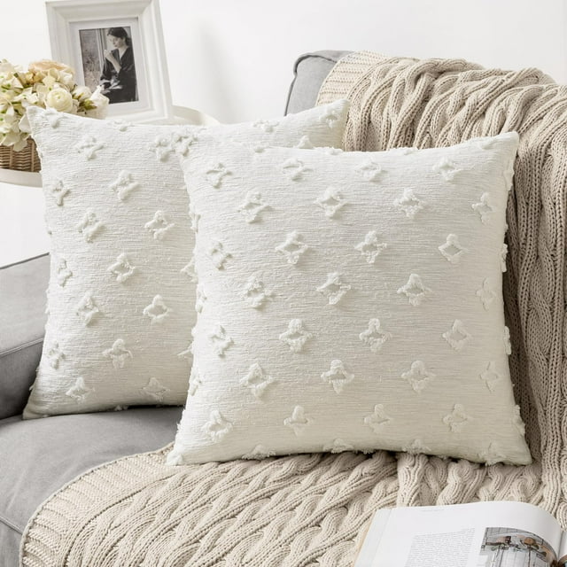 Fundas de cojín decorativas MIULEE en jacquard rómbico de 55 x 55 cm