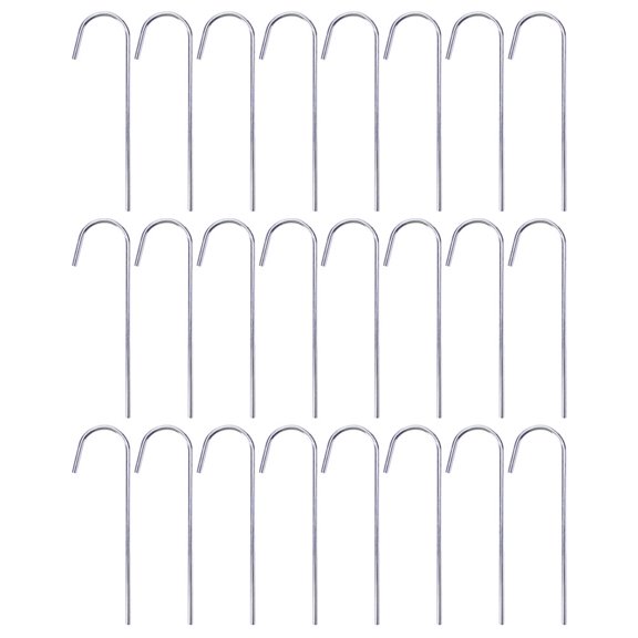 OUNONA 24 Pcs Tent Tarp Semicircle Stake Forging Pack Ground Nails Camping