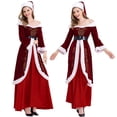 thumbnail image 1 of Disfraz navideño europeo y americano Vestido navideño de manga larga para mujer Papá Noel engrosado con chal Vestido de reina navideña, 1 of 6