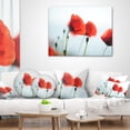 thumbnail image 3 of Designart Poppies on Background of Sea - Floral Throw Pillow - 16x16, 3 of 4