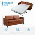 thumbnail image 4 of Puremind Pull Out Sofa Bed with Mattress, Full Size Sleeper Sofa with Pull Out Couch for Apartments/Small Space, Cognac Tan, 4 of 8