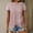 Rose Gold, variant on YHAJDS Womens Summer Tops T Shirts for Women Short Sleeve Solid Color Round Neck Asymmetric Hem Lace Detail Tee