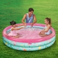 Bluescape Pink 3Ring Inflatable Kiddie Swimming Pool, Round, Age 2