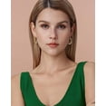 thumbnail image 2 of SNGIA 18K Gold Plated Chunky Twisted Open Hoop Earrings for Women with 18K Gold Plated Accent, 2 of 5