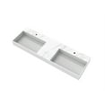 thumbnail image 2 of Juniper 60" Solid Surface Stone Double Basin Bathroom Sink in White Marble, 2 of 6