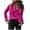 Hot Pink, variant on IROINNID Womens Long Sleeve V-Neck Shirts Winter Velvet Button Pocket Home Shirt Top,Hot Pink
