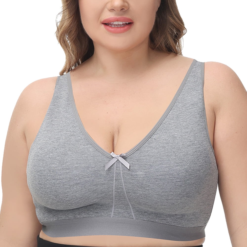 Deagia Clearance Padded Comfort Bralettes Daily 2PC Woman's Large Size  Comfortable Breathable Bra Underwear No Rims Zip Front Sports Bra S #251 