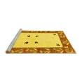 thumbnail image 2 of Ahgly Company Machine Washable Indoor Square Oriental Yellow Modern Area Rugs, 3' Square, 2 of 4