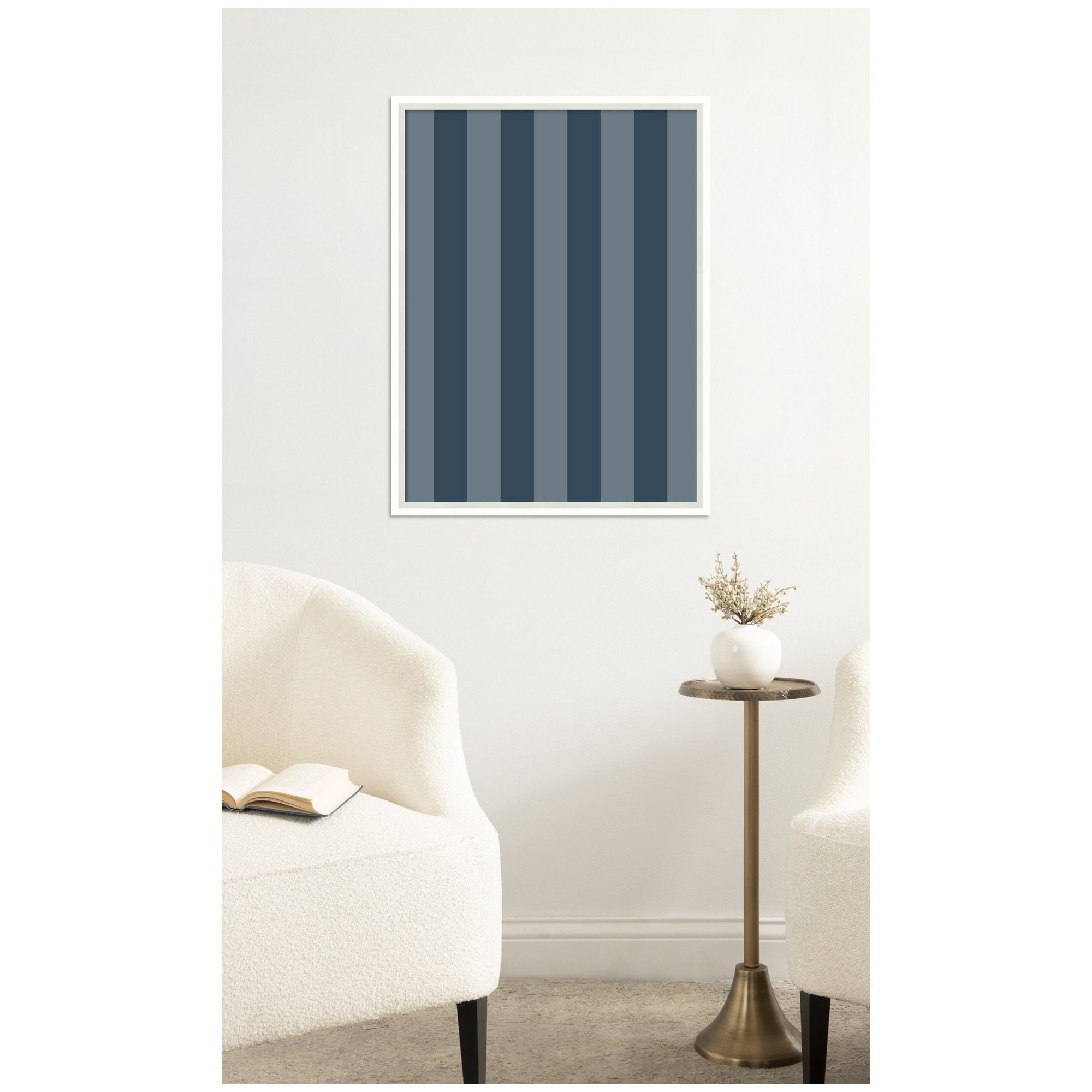 Kate and Laurel Framed Fabric Pinboard 19 x 25,  Printed Linen Modern Bulletin Board for Use as a Vision Board or Wall Organization, Lucie White Frame