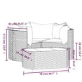 thumbnail image 2 of vidaXL 4 Piece Patio Lounge Set with Cushions Brown Poly Rattan, 2 of 10