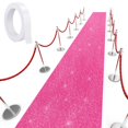 thumbnail image 1 of Alfombra Tatuo Glitter rosa roja 75 x 500 cm con cinta adhesiva, 1 of 7