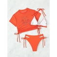 thumbnail image 4 of Ensemble Bikini Trois Pièces 2025 Maillot de Bain Sexy Imprimé pour Femmes avec Bonnets Rembourrés (Orange,S), 4 of 6