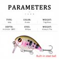 thumbnail image 2 of MInHoues Floating Crankbait Fishing Lure, 1.77" Hard Plastic Artificial Bait with Treble Hooks, Realistic Swimbait with Wobble Action for Bass, Freshwater Saltwater Tackle, 2 of 5