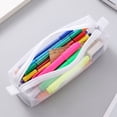 thumbnail image 6 of ShaoXinWan Clear Mesh Pencil Case, Small Portable Pen Pouch with Zipper, Slim Stationery Organizer for Exam Office Travel Cosmetic Storage Bag, 6 of 7